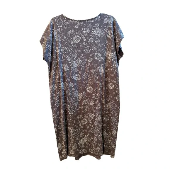 Pure Jill J Jill Easy Knit Two Pocket Dress Floral Cotton Coastal Large - Picture 2 of 9